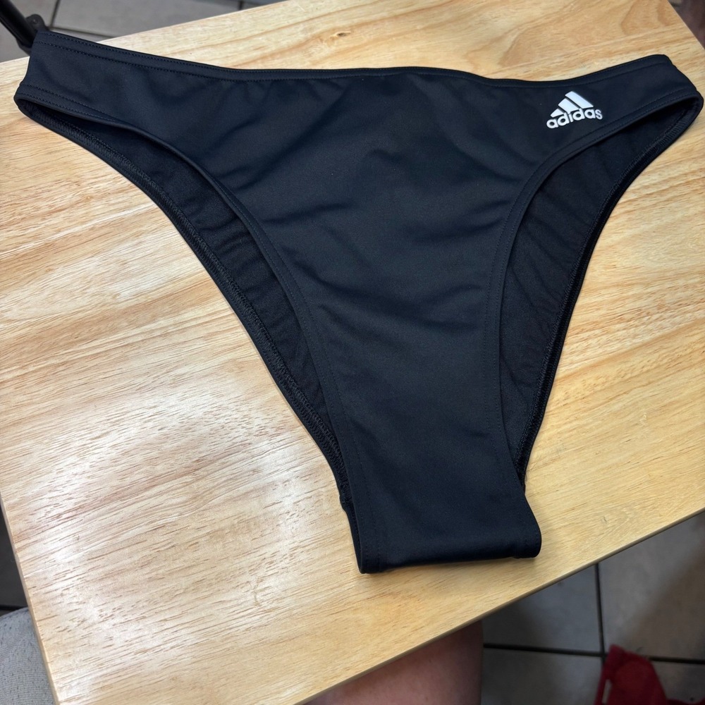 Adidas Bikini Bottoms Womens Large Black New Danz Bik Set HS5404 Logo Swimwear